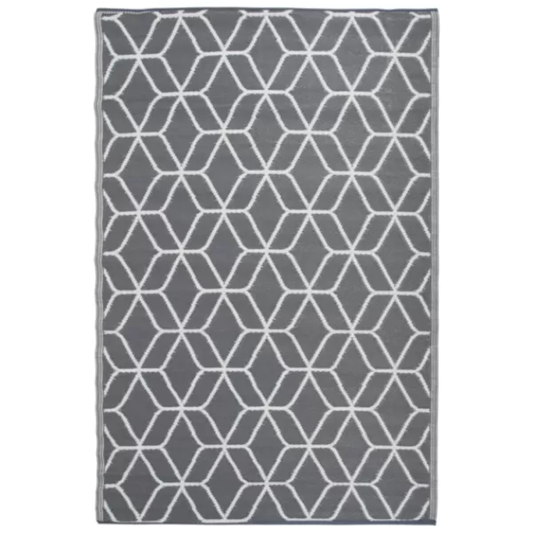 Outdoor Rugs-Kirkland's Home Gray And White Reversible Outdoor Rug, 3X5 Gray/White