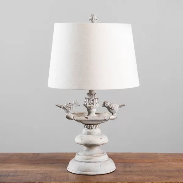 Table Lamps-Kirkland's Home Gray Bird Bath Table Lamp Ivory