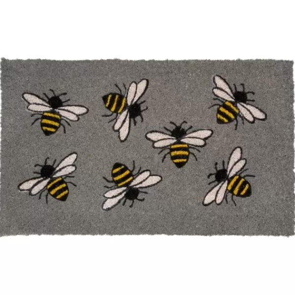 Doormats-Kirkland's Home Gray Bumblebee Doormat Gray/Yellow