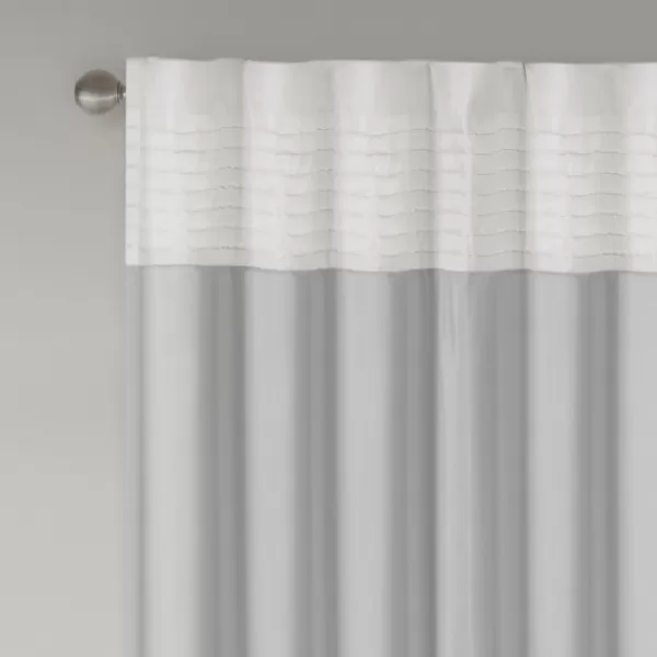 Curtains & Drapes-Kirkland's Home Gray Color Block Striped Curtain Panel, 84 In. Gray/White