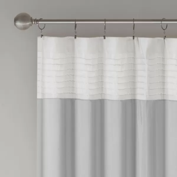 Curtains & Drapes-Kirkland's Home Gray Color Block Striped Curtain Panel, 84 In. Gray/White