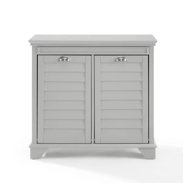 Bathroom Furniture-Kirkland's Home Gray Double Linen Hamper