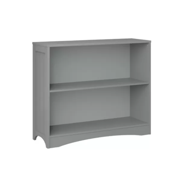 Bookshelves-Kirkland's Home Gray Double Shelf Wooden Bookcase