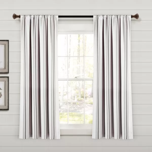 Curtains & Drapes-Kirkland's Home Gray Farmhouse Stripe Curtain Panels, Set Of 2 White/Gray