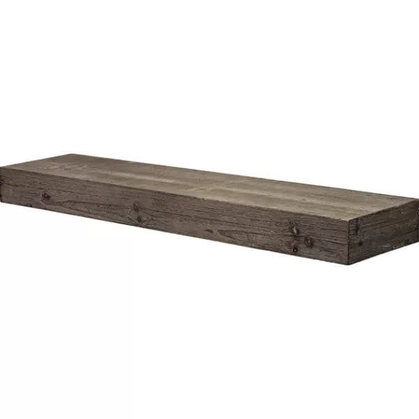 Shelves-Kirkland's Home Gray Floating Rustic Wooden Wall Shelf, 3 Ft.