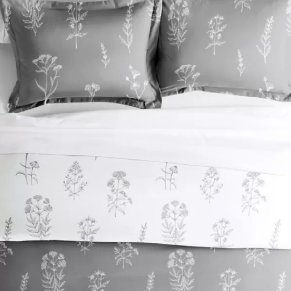 Duvets-Kirkland's Home Gray Floral Reversible 2-Pc. Twin Duvet Cover Set Gray/White