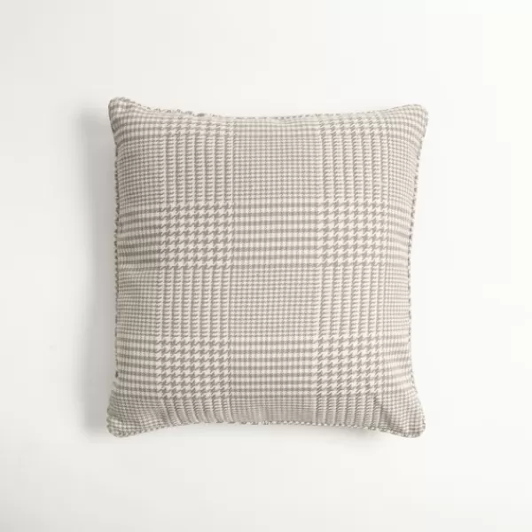 Pillows-Kirkland's Home Gray Houndstooth Feather Throw Pillow Gray/White