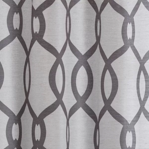 Curtains & Drapes-Kirkland's Home Gray Kenzie Curtain Panel Set, 96 In Gray/White