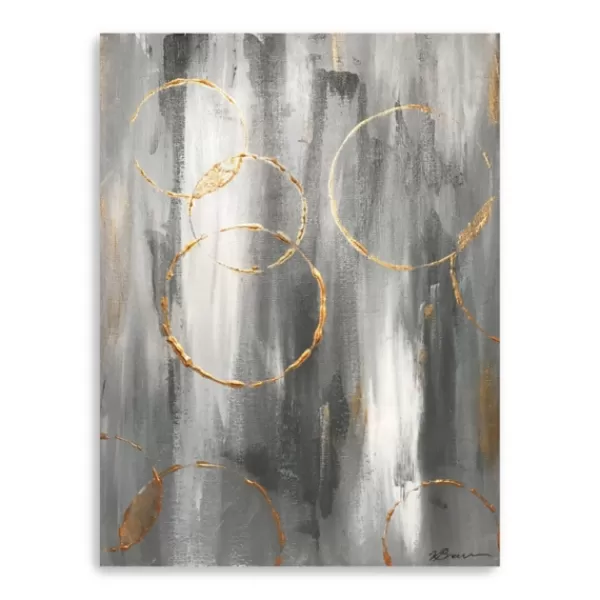 Canvas Art-Kirkland's Home Gray Matter Abstract Canvas Art Print Gray/White/Orange