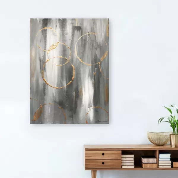 Canvas Art-Kirkland's Home Gray Matter Abstract Canvas Art Print Gray/White/Orange