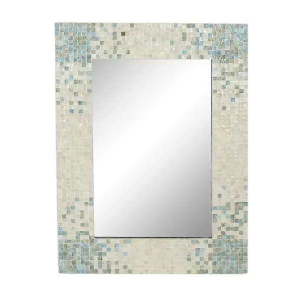 Decorative Mirrors-Kirkland's Home Gray Mother Of Pearl Shell Frame Wall Mirror