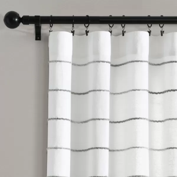 Curtains & Drapes-Kirkland's Home Gray Ombre Stripe Curtain Panel Set, 84 In. Gray/White