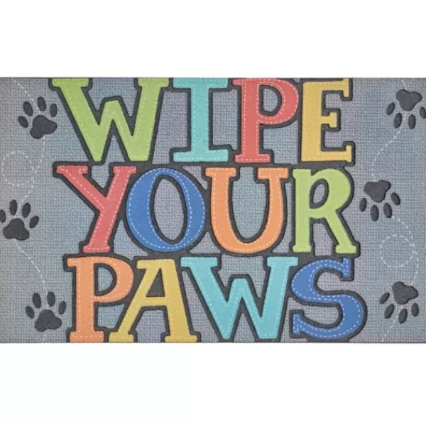 Doormats-Kirkland's Home Gray Paw Stitched Doormat Multi