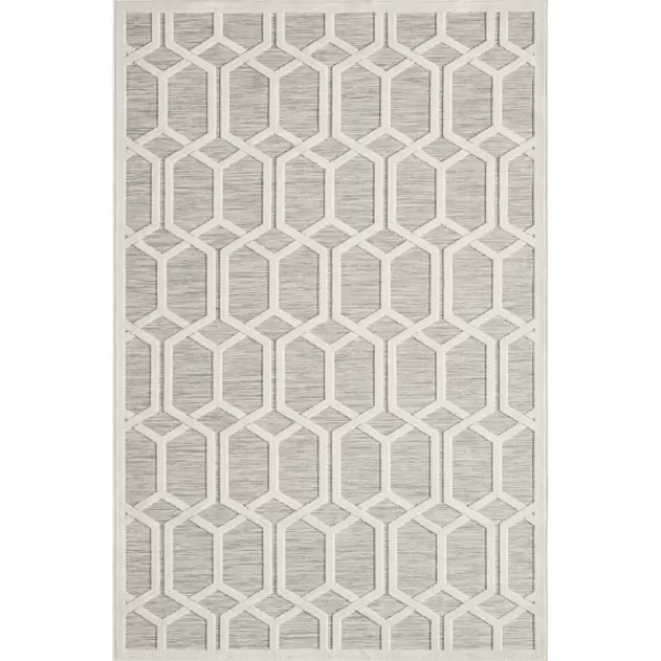 Outdoor Rugs-Kirkland's Home Gray Raised Honeycomb Indoor/Outdoor Area Rug, 7X9 Gray/White