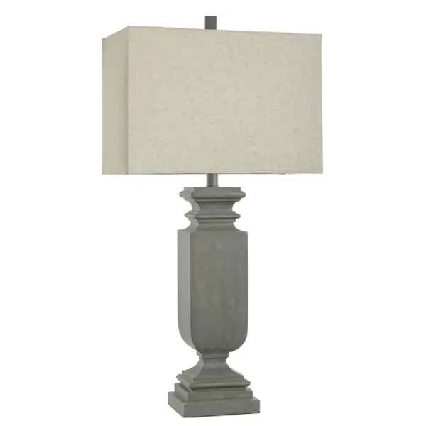 Table Lamps-Kirkland's Home Gray Traditional Rectangular Table Lamp Gray/Tan