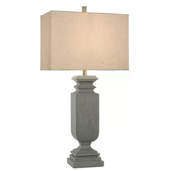 Table Lamps-Kirkland's Home Gray Traditional Rectangular Table Lamp Gray/Tan