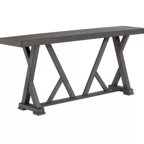 Dining Tables-Kirkland's Home Gray Trestle Base Wooden Counter Table