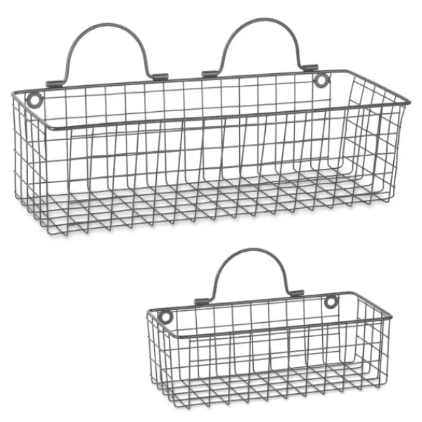 Shelves-Kirkland's Home Gray Wire Wall Baskets, Set Of 2