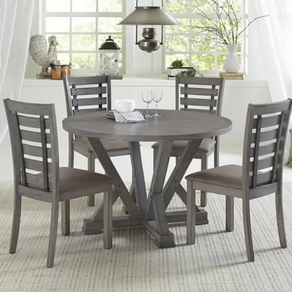 Dining Tables-Kirkland's Home Gray Wooden Fiji Round Dining Table