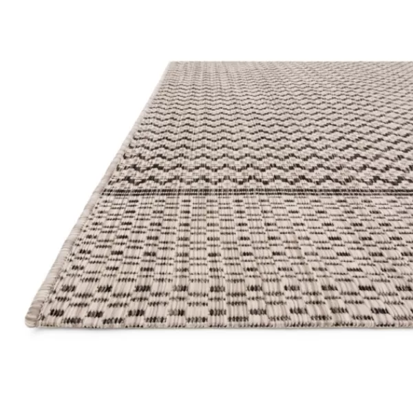 Outdoor Rugs-Kirkland's Home Gray Zig Zag Stripe Outdoor Area Rug, 5X7 Gray/Tan