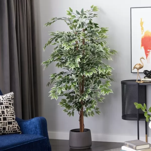 Trees & Topiaries-Kirkland's Home Green Ficus Potted Tree, 73 In.