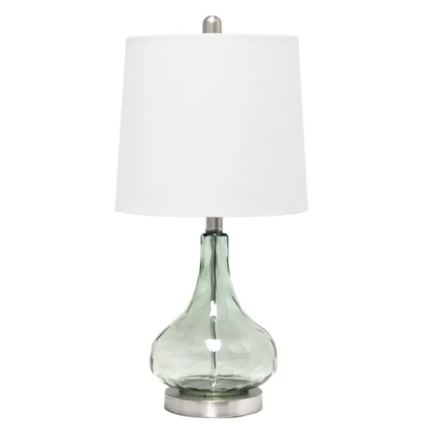 Table Lamps-Kirkland's Home Green Glass Ripple Table Lamp White