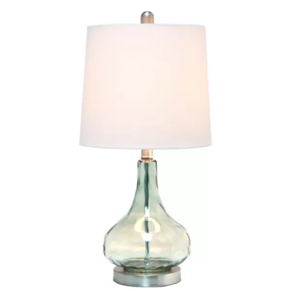 Table Lamps-Kirkland's Home Green Glass Ripple Table Lamp White