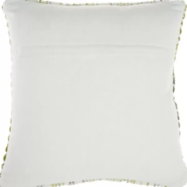 Pillows-Kirkland's Home Green Space Dye Woven Pillow Green/White