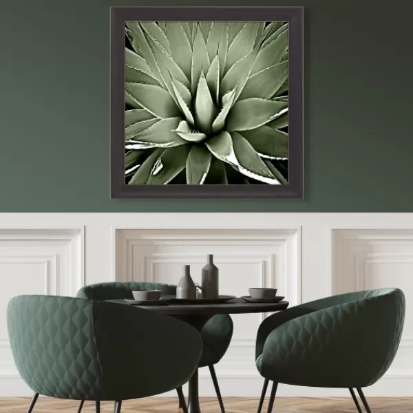 Framed Art-Kirkland's Home Green Succulent Iii Framed Canvas Art Green/White/Black