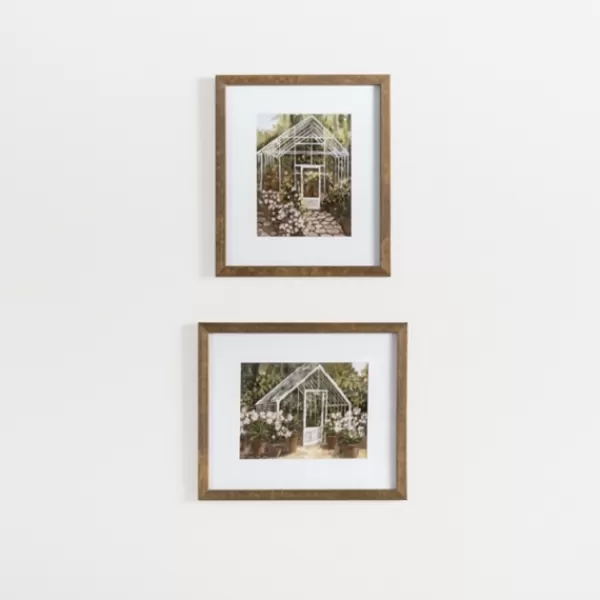 Framed Art-Kirkland's Home Greenhouse Garden Framed Art Prints, Set Of 2 Green/White/Brown