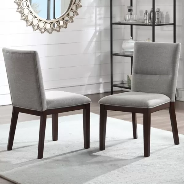 Dining Chairs-Kirkland's Home Greige And Walnut Dining Chairs, Set Of 2 Tan/Gray