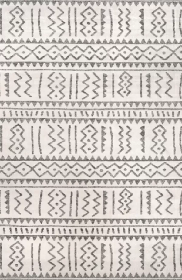 Outdoor Rugs-Kirkland's Home Gretchen Tribal Outdoor Area Rug, 5X8 Gray