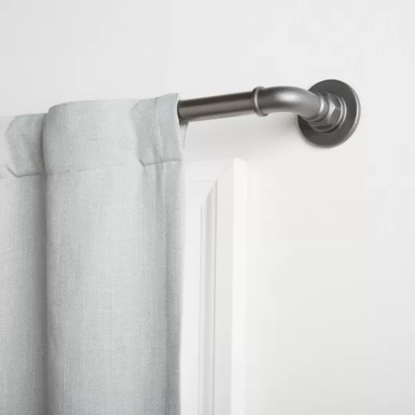 Curtain Rods & Hardware-Kirkland's Home Gunmetal Hyde Wrap Around Curtain Rod, 120 In.