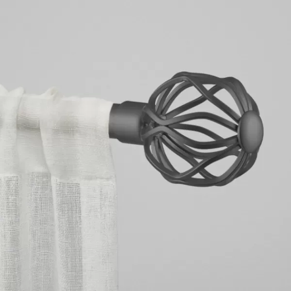 Curtain Rods & Hardware-Kirkland's Home Gunmetal Open Sphere Curtain Rod, 120 In.