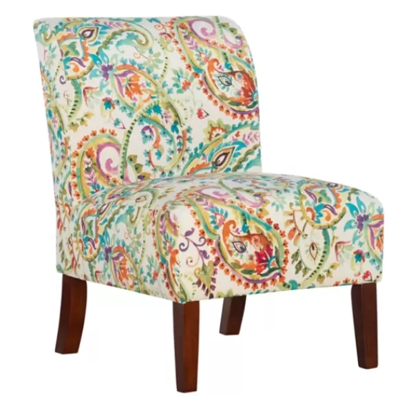 Accent Chairs-Kirkland's Home Hailey Bright Paisley Curved Back Slipper Chair Multi