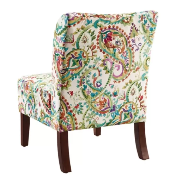 Accent Chairs-Kirkland's Home Hailey Bright Paisley Curved Back Slipper Chair Multi