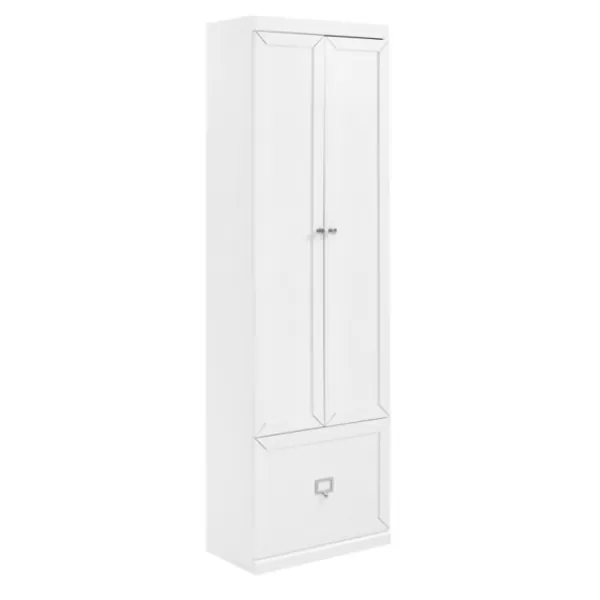 Cabinets & Sideboards-Kirkland's Home Halie White Wood 2-Door Pantry Closet