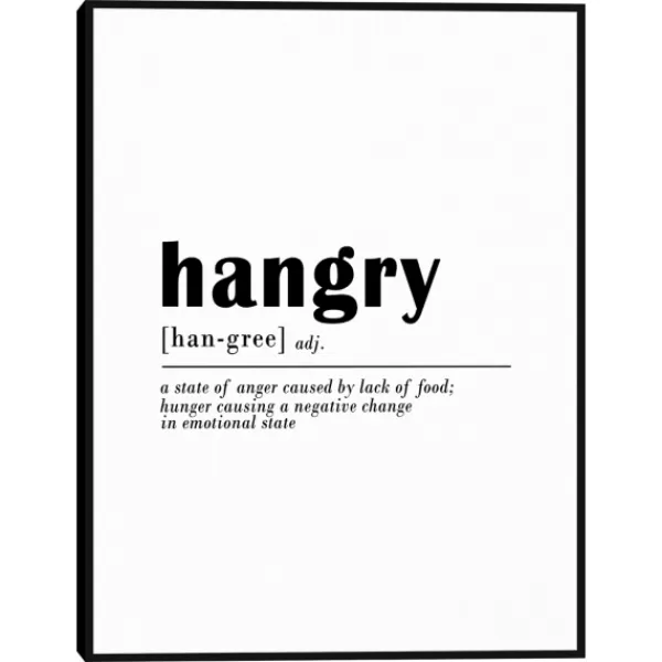 Wall Quotes & Signs-Kirkland's Home Hangry Definition Canvas Art Print White/Black