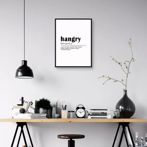 Wall Quotes & Signs-Kirkland's Home Hangry Definition Canvas Art Print White/Black