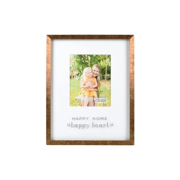 Picture Frames-Kirkland's Home Happy Home Happy Heart Picture Frame, 8X10 White/Gold