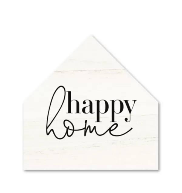 Wall Quotes & Signs-Kirkland's Home Happy Home House Shaped Canvas Art Print White