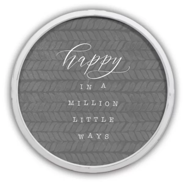 Wall Quotes & Signs-Kirkland's Home Happy In A Million Ways Round Framed Plaque White