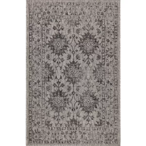 Outdoor Rugs-Kirkland's Home Harris Botanical Outdoor Rug, 7X9 Black