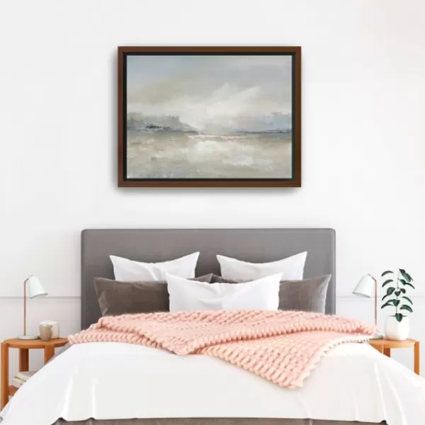 Framed Art-Kirkland's Home Hazy Horizon Framed Canvas Art Print Tan/Gray