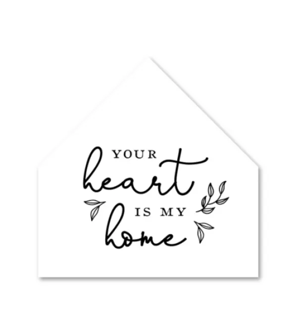 Wall Quotes & Signs-Kirkland's Home Heart Is Home House Shaped Canvas Art Print White/Black