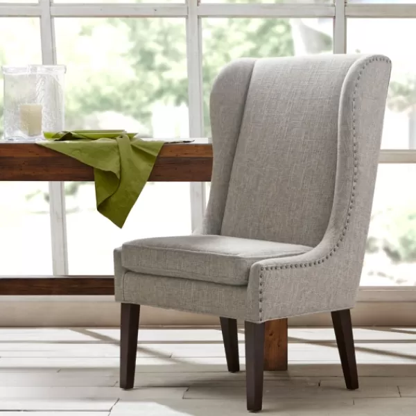 Dining Chairs-Kirkland's Home Heather High Wingback Dining Chair Gray