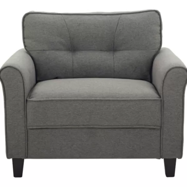 Accent Chairs-Kirkland's Home Heather Rolled Arms Accent Chair Gray