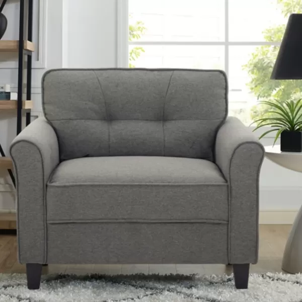 Accent Chairs-Kirkland's Home Heather Rolled Arms Accent Chair Gray