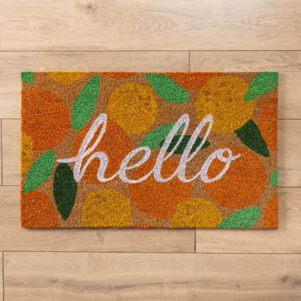 Doormats-Kirkland's Home Hello Citrus Doormat Tan/Orange/Yellow