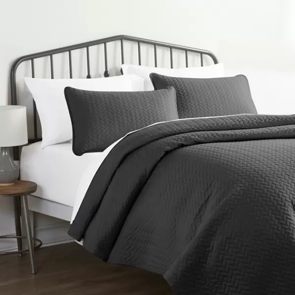 Bedspreads & Coverlets-Kirkland's Home Herring 3-Pc. Queen Quilted Coverlet Set Gray